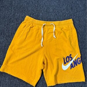 Nike Yellow Los Angeles Athletic Drawstring Shorts